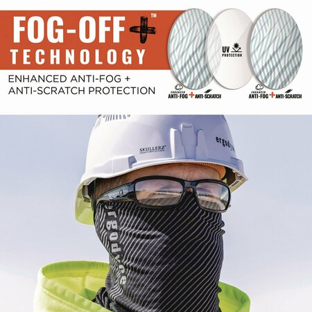 Ergodyne Skullerz THOR Anti-Scratch , Enhanced Anti-Fog Safety Glasses, Black Frame, Clear Polycarbonate Lens 51005